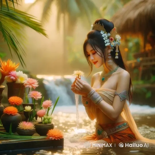 Traditional Beauty in Nature's Embrace – AI Generated Video | Hailuo AI