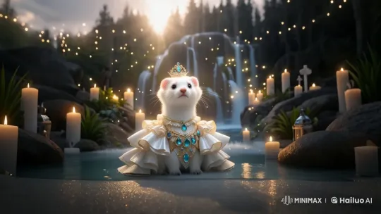 Praying Ferret Princess in Enchanted Woodland – AI Generated Video | Hailuo AI