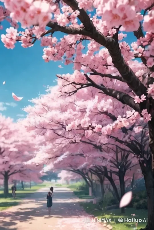 Sakura Petals Drift in Serene Spring Scene – AI Generated Video | Hailuo AI