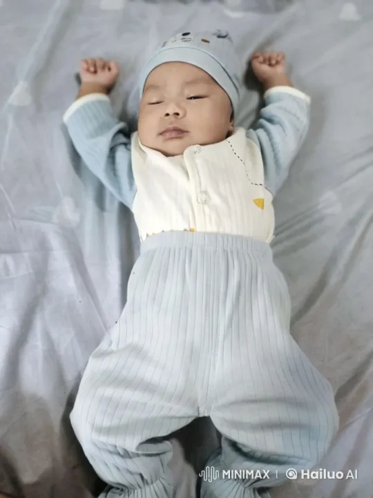 Baby's Gentle Dance in Cozy Outfit on Soft Bed – AI Generated Video | Hailuo AI
