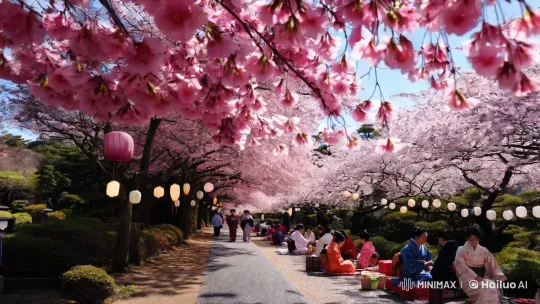 Cherry Blossoms and Hanami Picnics Celebrate Spring's Beauty – AI Generated Video | Hailuo AI