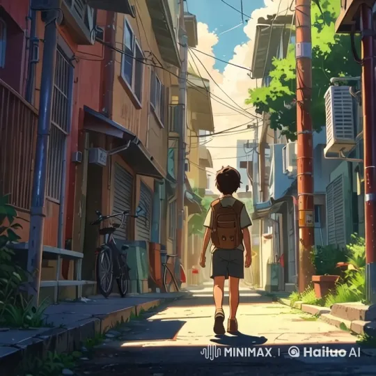 Child's Stroll Through Colorful Small Town Streets – AI Generated Video | Hailuo AI