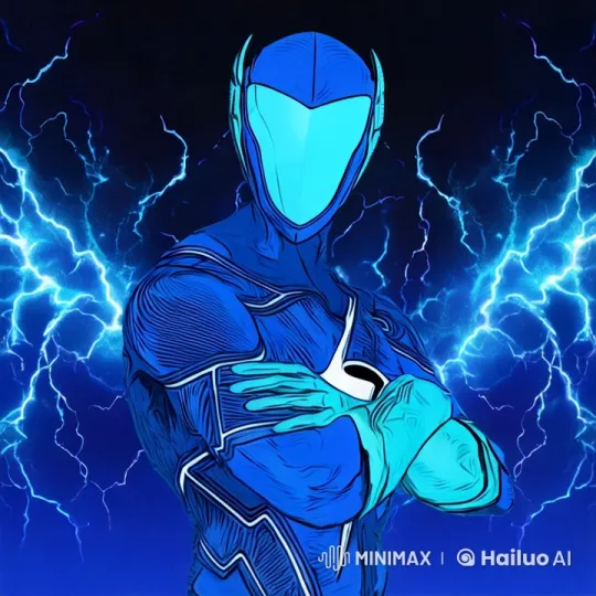 Futuristic Figure with Dynamic Lightning Background – AI Generated Video | Hailuo AI