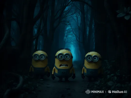 Minions Face the Unknown in Haunted Forest – AI Generated Video | Hailuo AI