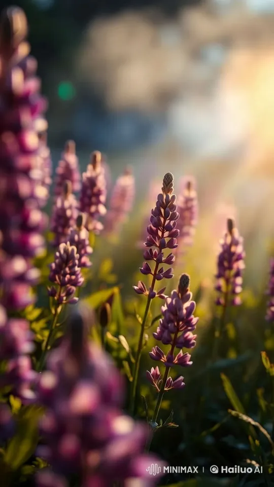 4K Slow Motion of Wind-Swayed Lupines – AI Generated Video | Hailuo AI