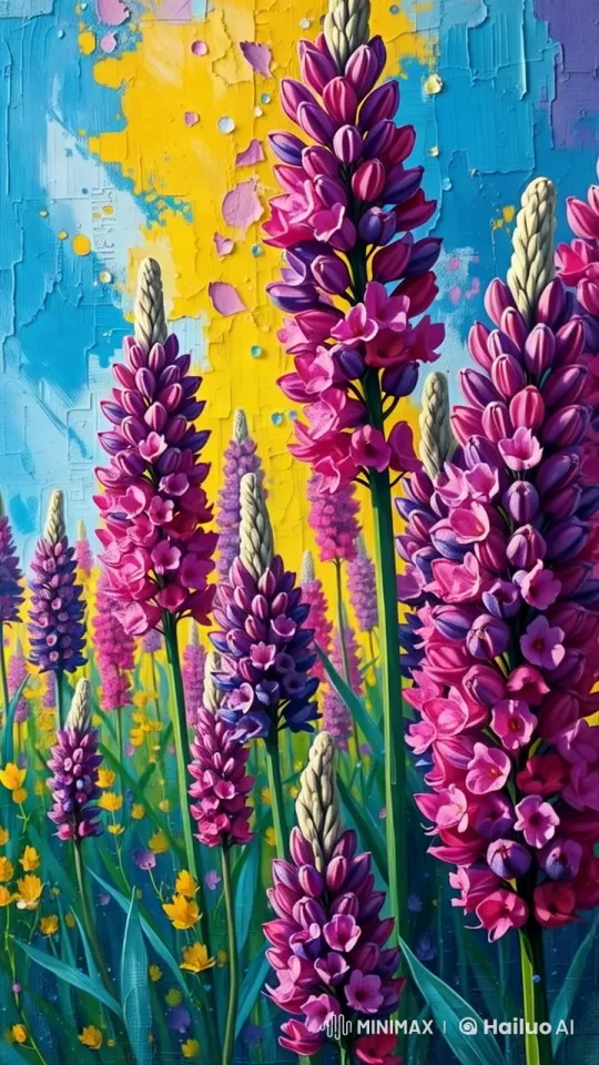 Vibrant Lupines Field in Stunning 4K Slow Motion – AI Generated Video | Hailuo AI