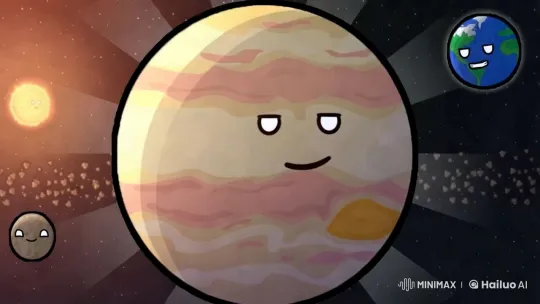 Animated Jupiter Farts, Earth Reacts in Cosmic Comedy – AI Generated Video | Hailuo AI