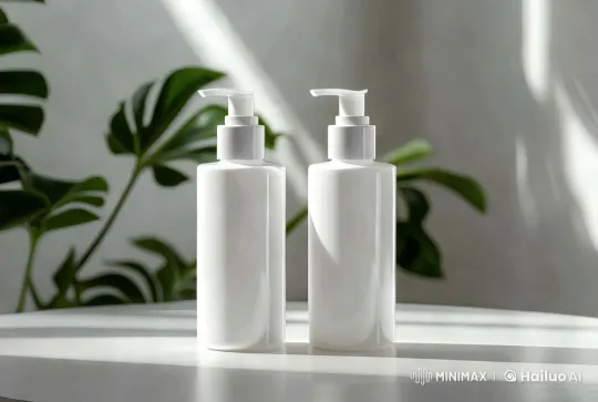 Modern Minimalist Display of Elegant Cylindrical Bottles – AI Generated Video | Hailuo AI