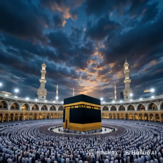 Kaaba Pilgrimage: Devotion Amidst Sacred Architecture – AI Generated Video | Hailuo AI