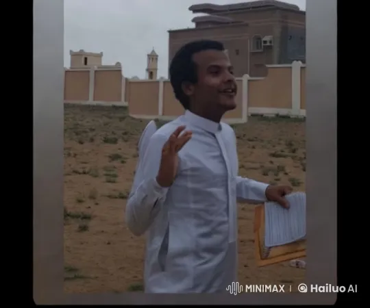 Man Smoking in Traditional Attire by Beige Building – AI Generated Video | Hailuo AI