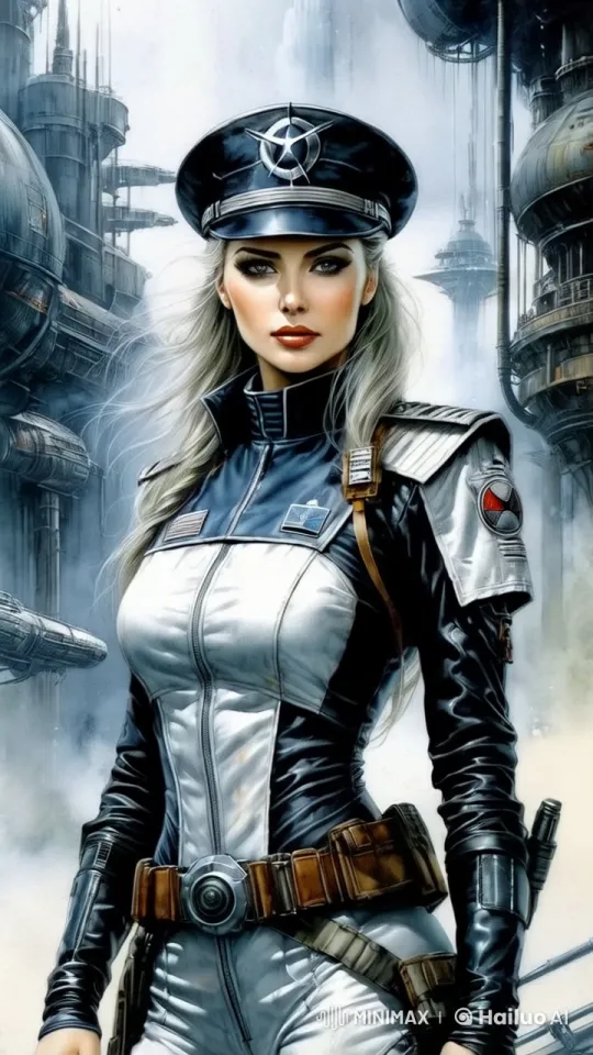 Futuristic Soldier in Advanced Uniform Stands Firm – AI Generated Video | Hailuo AI