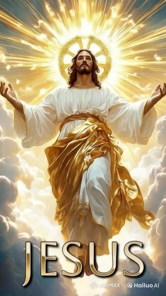 Majestic Ascension of Jesus with Divine Light and Halo – AI Generated Video | Hailuo AI