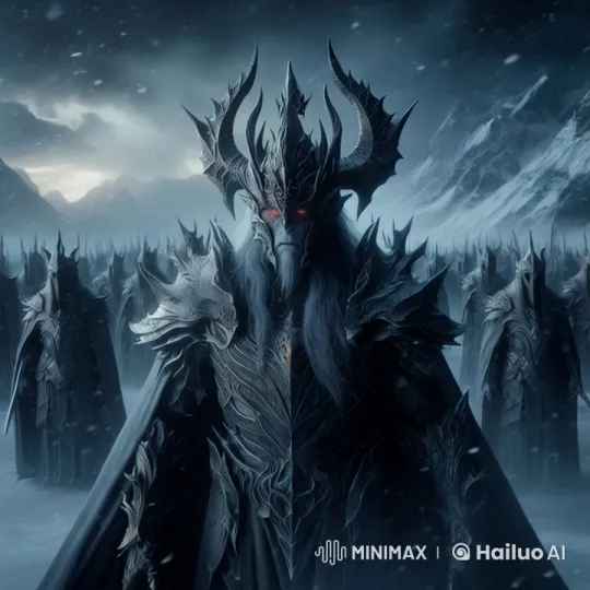 Lord of the Undead Commands His Army in Snowy Wasteland – AI Generated Video | Hailuo AI