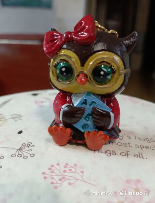 Charming Painted Owl Figurine: A Close-Up Study – AI Generated Video | Hailuo AI