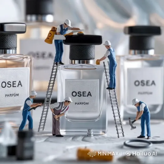 Miniature Workers Maintain Grand Perfume Bottle – AI Generated Video | Hailuo AI