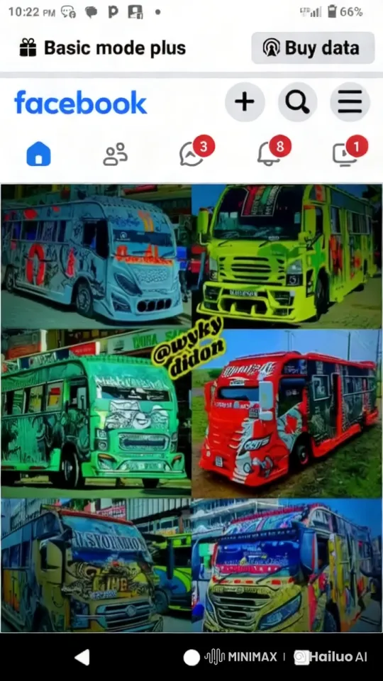 Colorful Buses with Intricate Designs in Dynamic Urban Setting – AI Generated Video | Hailuo AI