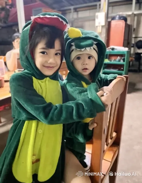 Dinosaur-Costumed Kids Enjoy Playful Dance and Kungfu Moves – AI Generated Video | Hailuo AI