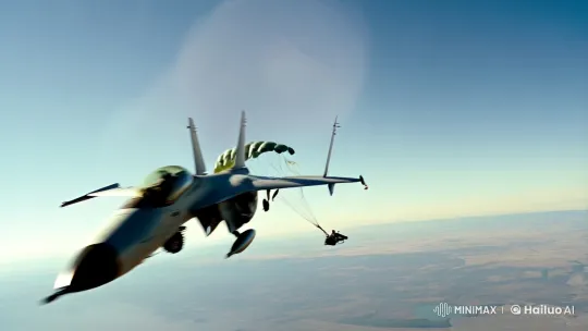 Pilot Ejects, Lands in Coffee Mug: Surreal Sky Descent – AI Generated Video | Hailuo AI