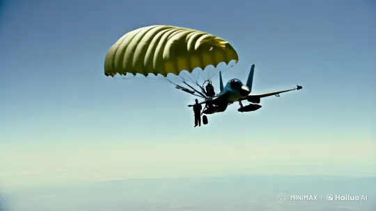 Pilot Ejects, Lands in Coffee Mug in Surreal Scene – AI Generated Video | Hailuo AI