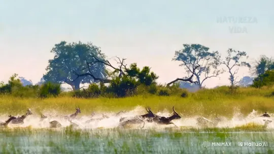 African Savanna: Antelopes Sprinting in Slow Motion – AI Generated Video | Hailuo AI