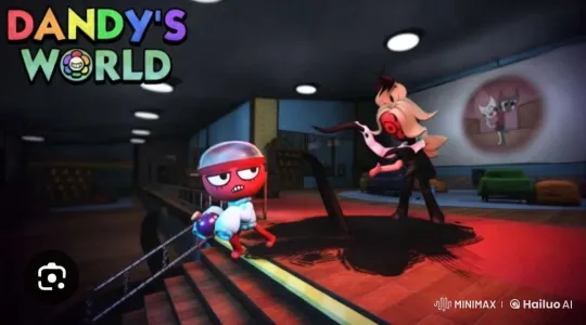 Dandy's World: Tense Encounter on Vibrant Stairs – AI Generated Video | Hailuo AI