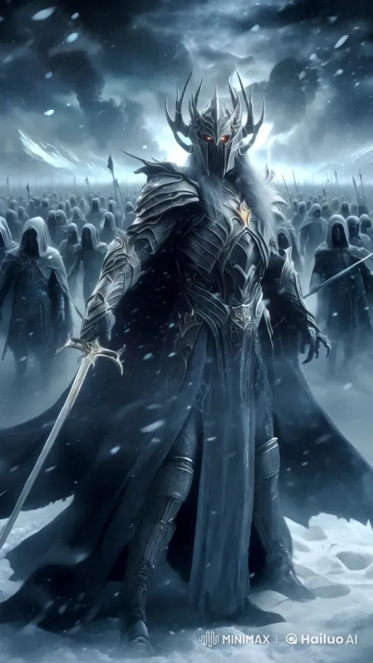 Undead Lord Commands Ghostly Army in Stormy Landscape – AI Generated Video | Hailuo AI