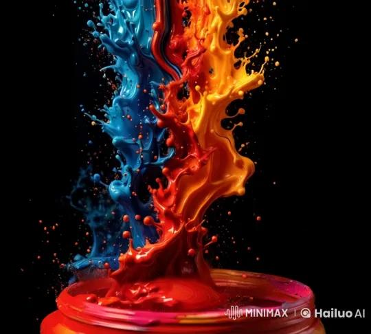 Chaotic Color Spiral: Paint Streams Merge in Slow Motion – AI Generated Video | Hailuo AI