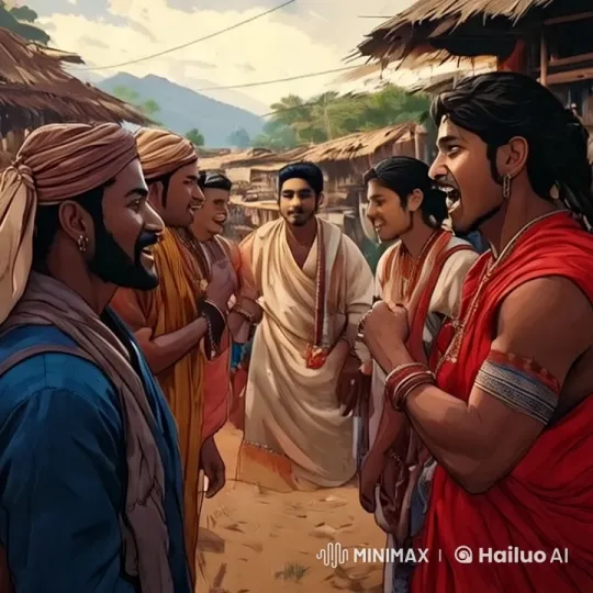 Traditional Village Life: Men's Animated Conversations and Scenic Details – AI Generated Video | Hailuo AI