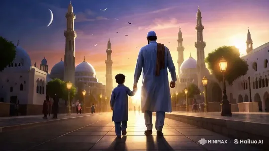 Islamic Cityscape at Sunset: A Photorealistic Journey – AI Generated Video | Hailuo AI