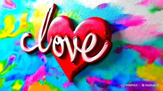 Vibrant Heart of Love: Textured Digital Painting – AI Generated Video | Hailuo AI