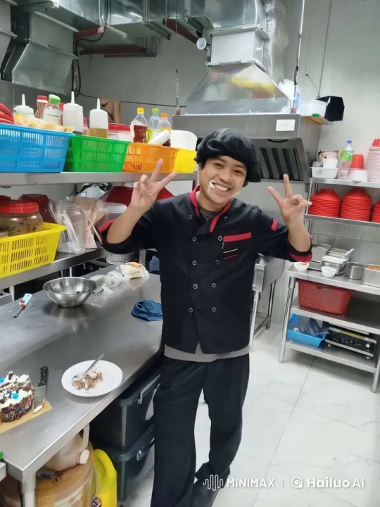 Cheerful Chef Dances in Organized Kitchen – AI Generated Video | Hailuo AI