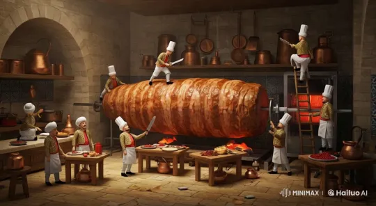Grand Rustic Kitchen: Master Chefs Prepare Roast – AI Generated Video | Hailuo AI