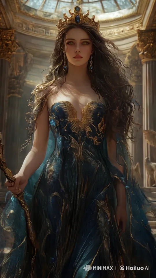 Regal Character Walks Through Opulent Hall – AI Generated Video | Hailuo AI