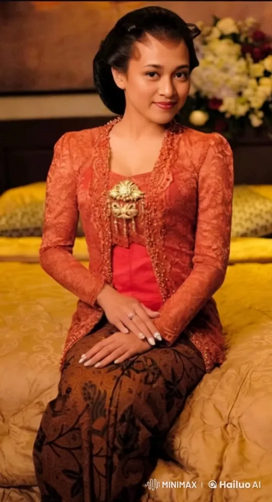 Traditional Kebaya-Wearing Woman's Graceful Walk in Elegant Hallway – AI Generated Video | Hailuo AI