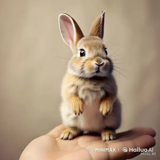 Adorable Bunny on Palm in Live2D Animation – AI Generated Video | Hailuo AI