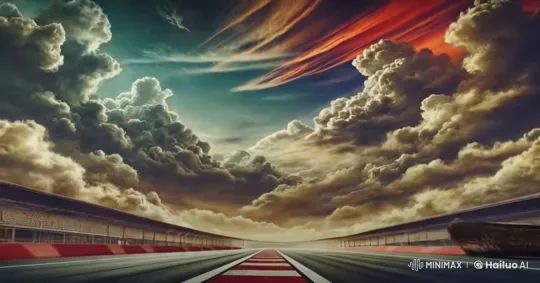 NASCAR Race Car Zooms Through Dramatic Sky – AI Generated Video | Hailuo AI