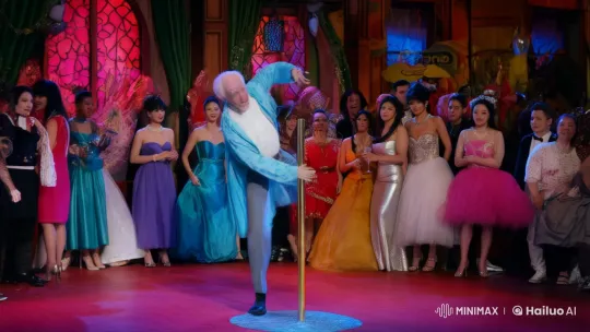 Elderly Man Reveals Hidden Feminine Identity in Cabaret Pole Dance – AI Generated Video | Hailuo AI