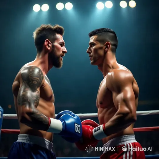 Legendary Athletes Face Off in Dramatic Boxing Ring – AI Generated Video | Hailuo AI