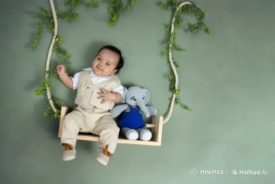 Baby on Swing: Dance and Kung Fu in Nature – AI Generated Video | Hailuo AI