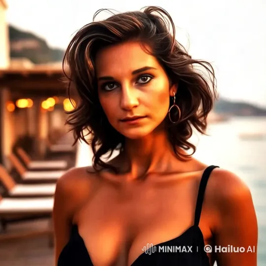 Woman Walks Gracefully on Waterfront Deck – AI Generated Video | Hailuo AI
