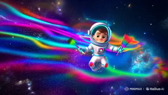 Astronaut Artist Paints Cosmic Masterpiece in Space – AI Generated Video | Hailuo AI