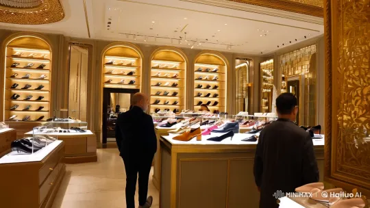Artistic Entry into Luxe Boutique Captured with Cinematic Grace – AI Generated Video | Hailuo AI