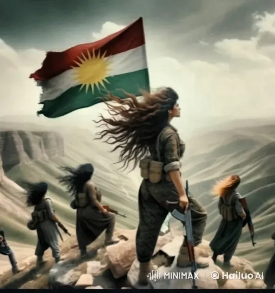 Kurdish Women Warriors on Mountainous Cliff – AI Generated Video | Hailuo AI