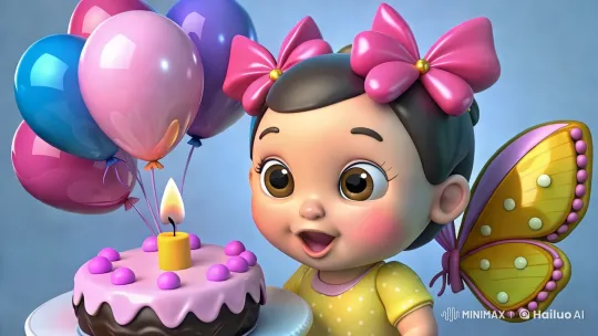 Baby Celebrates Birthday with Joyful Song – AI Generated Video | Hailuo AI