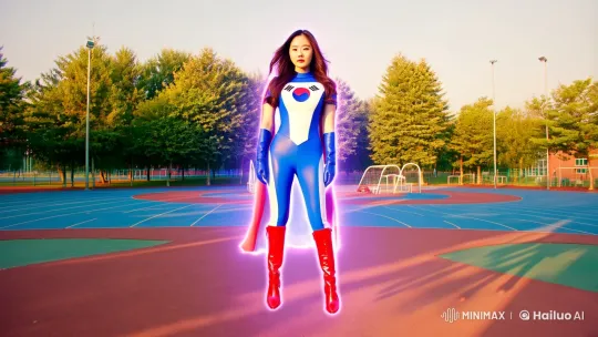 Republic Star Unveiled: Stunning 8K Panorama of Korea's Superheroine – AI Generated Video | Hailuo AI