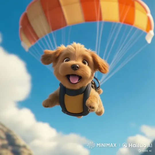 Puppy Sister's Sky Adventure with Supportive Family – AI Generated Video | Hailuo AI