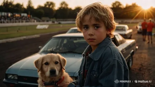 Boy and Puppy Moment: Warm Sunlight, Realistic Animation – AI Generated Video | Hailuo AI