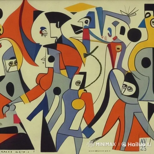 Abstract Painting Comes Alive with Animated Figures – AI Generated Video | Hailuo AI