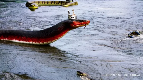 Borneo Cobra Dominates in High-Aesthetic Snake Chase – AI Generated Video | Hailuo AI