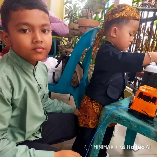 Young Boys in Traditional Attire with Playful Kungfu Salto – AI Generated Video | Hailuo AI